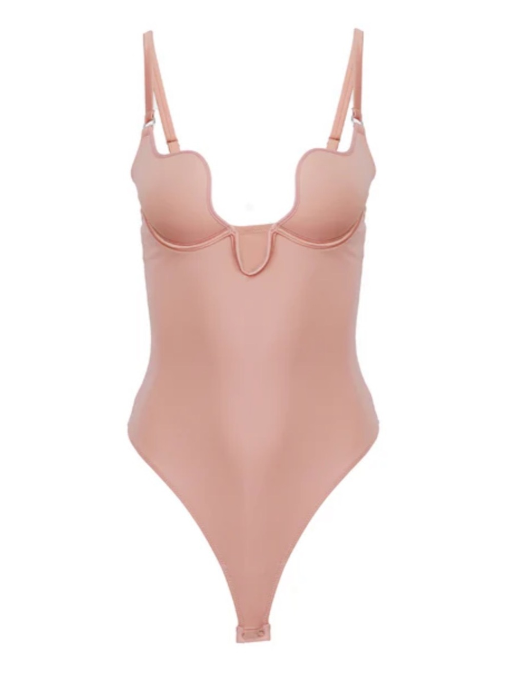NWT Fleur du Mal Rose Nude Underwire U-plunge le stretch Bodysuit brand new